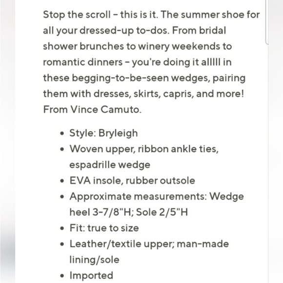 Vince Camuto Stylish Wedges, 5.5 - Picture 7 of 7